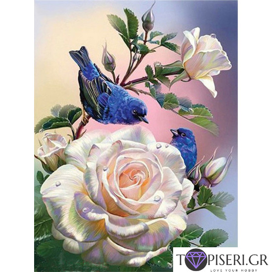 Diamond Painting White Rose Standard - Tapiseri.GR