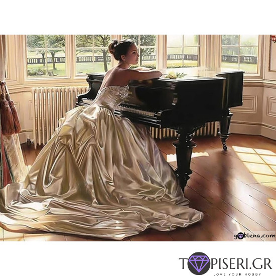 Diamond Painting Woman With Piano - Tapiseri.GR
