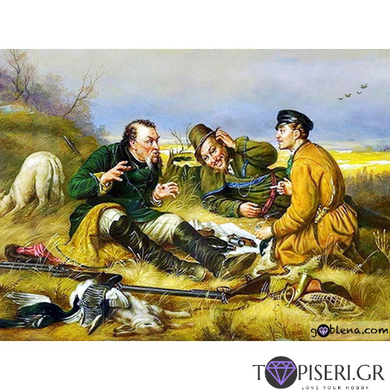 Diamond Painting Hunters In Rest By Vasily Petrov - Tapiseri.GR