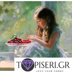Diamond Painting Little Girl Eating Cherries