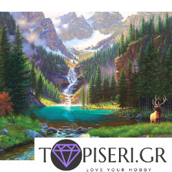 Diamond Painting Waterfall in the Mountain